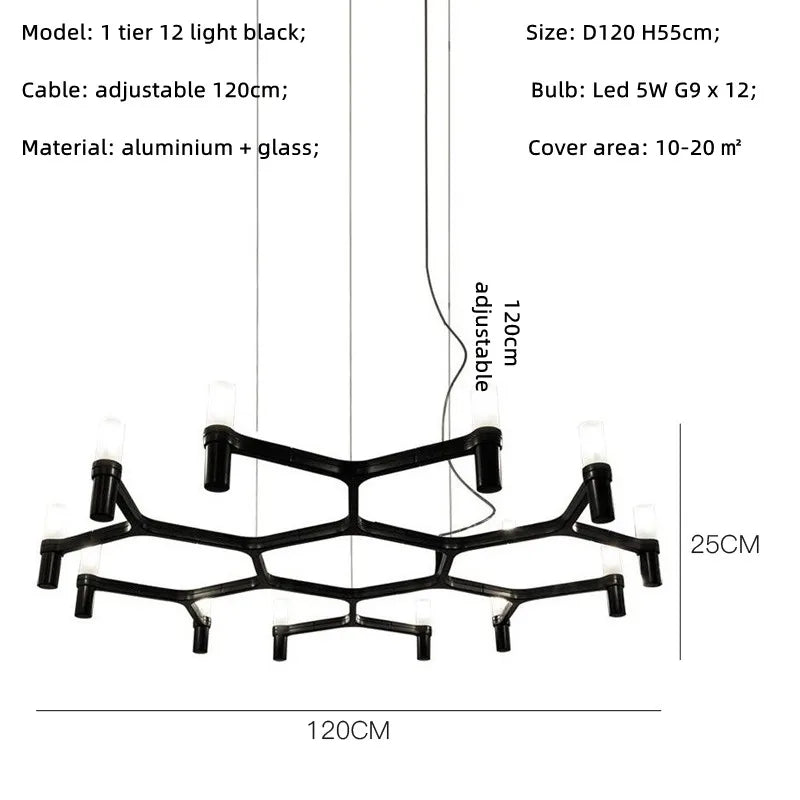 Afralia™ Metal Pendant Chandelier LED Lighting Fixture for Modern Luxury Foyer, Stairs & Indoor