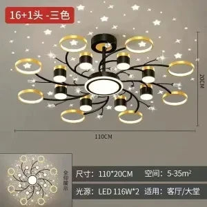 Nordic Starry Sky Dimmable LED Ceiling Chandelier for Home Decor Lighting