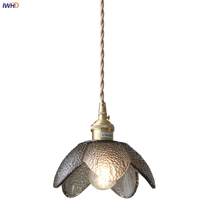 Flower Glass LED Pendant Lights | Nordic Modern Style | Adjustable Hang Lamp