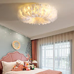 Feather Ceiling Lamp: Stylish Round DownLights with E27 Bulb for Home Decor