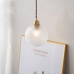 Glass Globe LED Pendant Light Fixture for Porch Kitchen Aisle, Adjustable Hanging Lamp