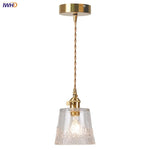 Clear Leaf Glass LED Pendant Copper Switch Kitchen Dining Room Light