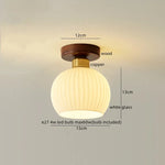 Copper Glass LED Ceiling Light for Indoor Balcony Kitchen Porch Decor
