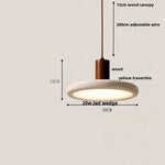 LED Wood Pendant Lamp Dining Living Room Adjustable Light Fixture