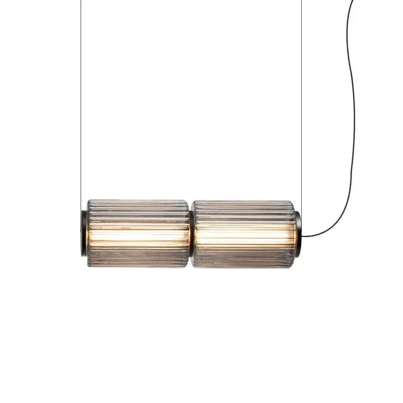 Modern Glass Cylinder LED Pendant Lights for Living Room & Dining Area