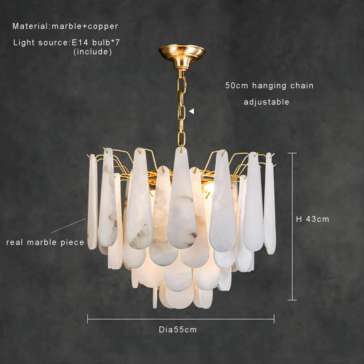 Moonshade Marble Chandelier