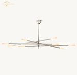 LED Glass Chandelier with Etched Rods for Dining Room, Kitchen, Bedroom - Modern Pendant Lighting