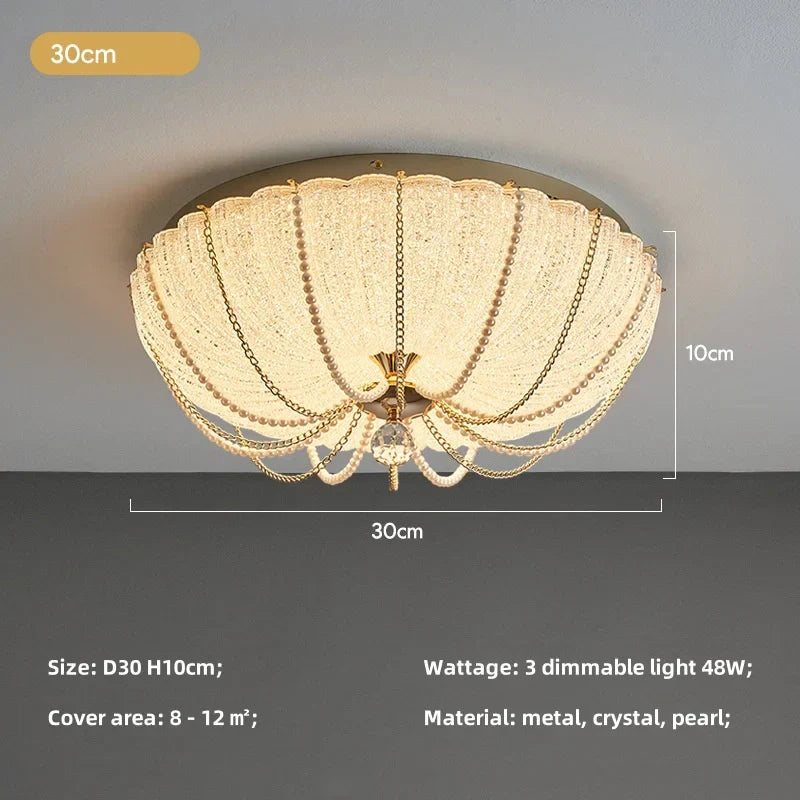 Crystal Dimmable LED Ceiling Light for Modern Bedroom Decor