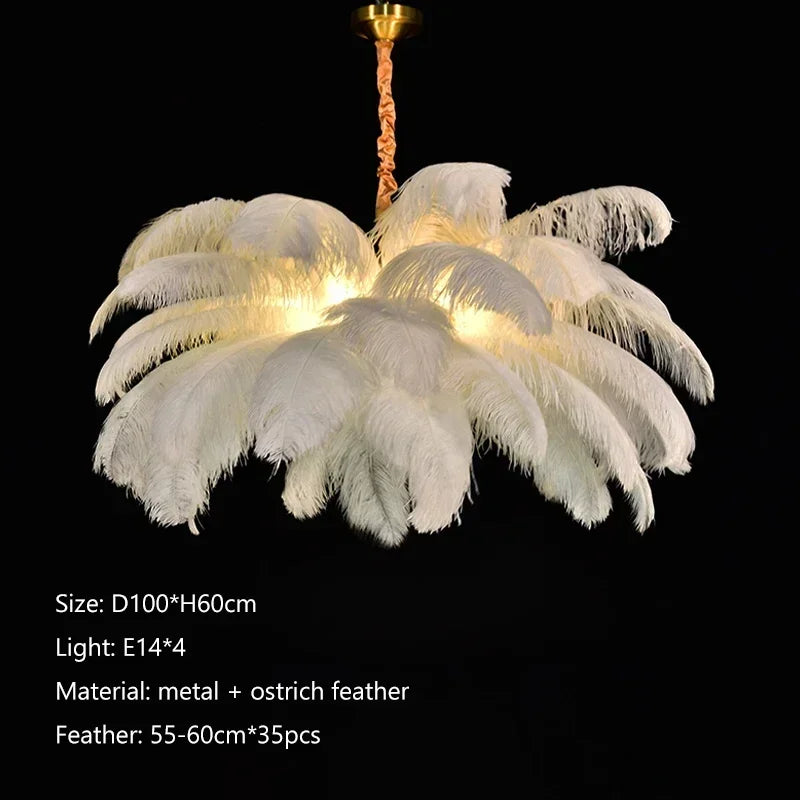 Nordic Feather LED Pendant Lamp - Luxe Home Decor & Indoor Lighting