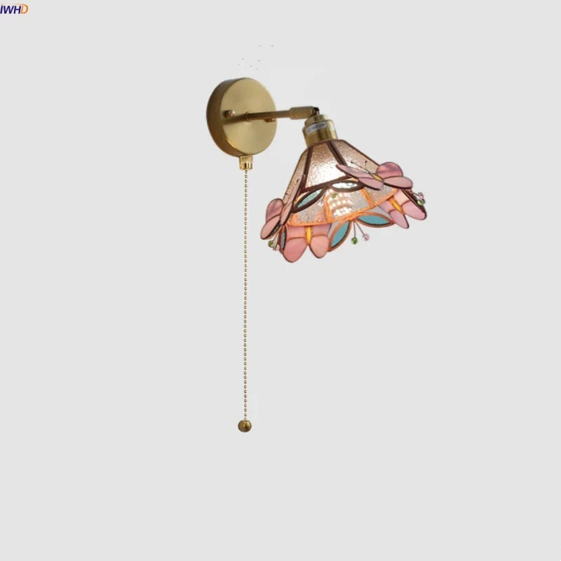 Butterfly Glass Wall Light: Up Down Rotate LED Fixture for Bedroom Living Room