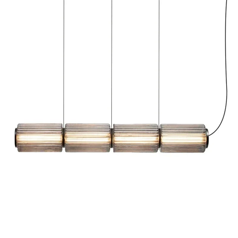 Modern Glass Cylinder LED Pendant Lights for Living Room & Dining Area