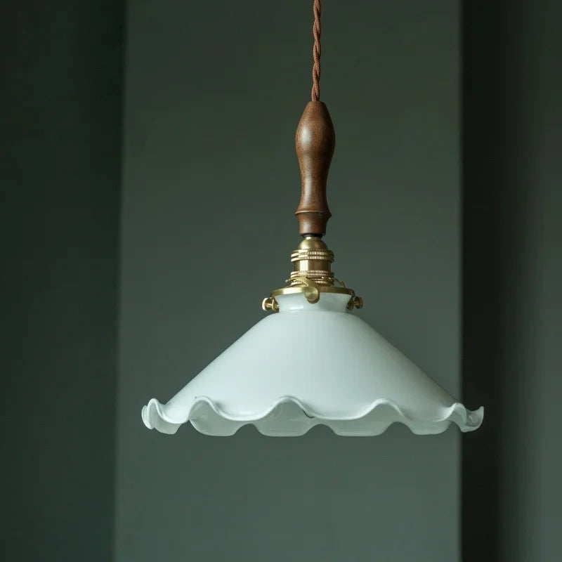 Glass LED Pendant Flower Lampshade for Bedroom & Living Room Decor