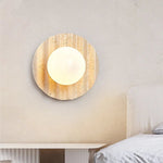 Yellow Cave Stone LED Wall Sconce with Pull Chain, Modern Glass Stair Light