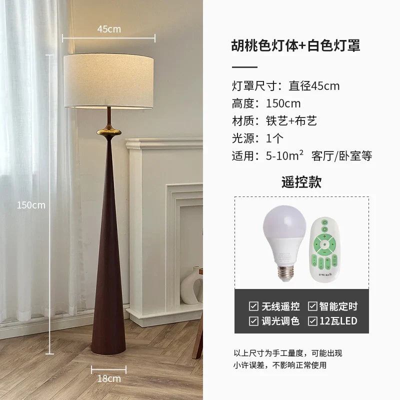 LED Iron Art Floor Lamp | Wabi-sabi Minimalist Design for Living Room, Bedroom