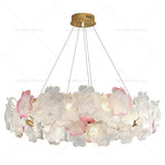 Afralia Petals Crystal Chandelier Light: French Living Room & Dining Room Luxury Lighting