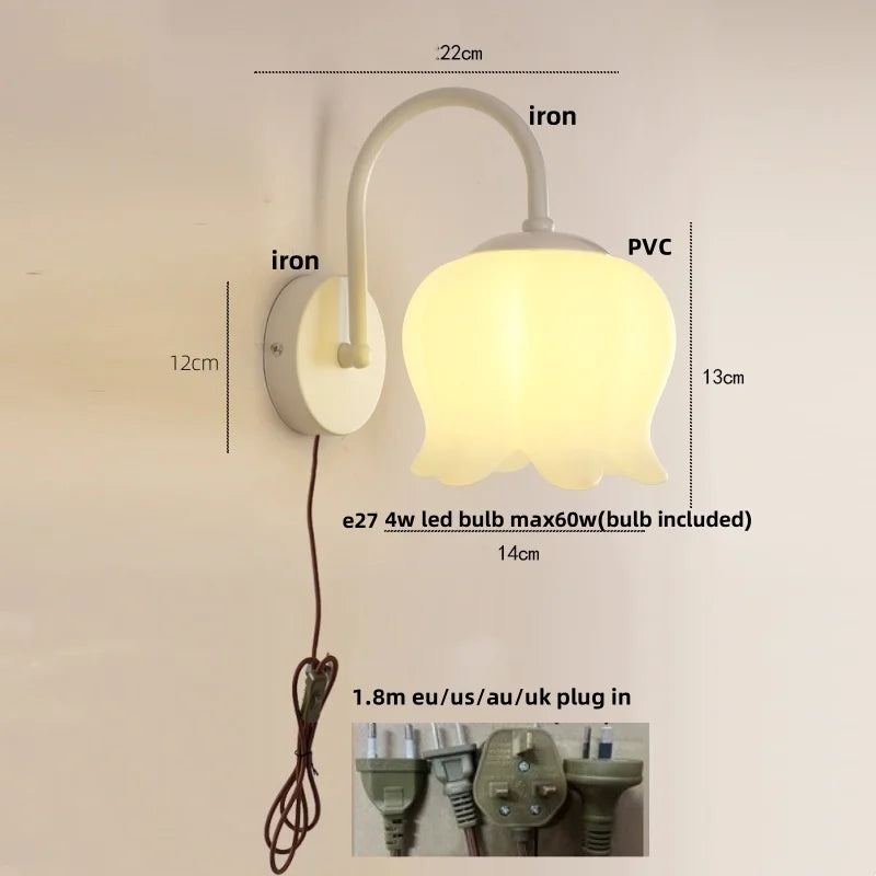 Copper LED Wall Sconce - Modern Nordic Bedroom Light Fixture