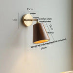 Copper Socket LED Wall Lights Pull Chain Switch Nordic Modern Rotate Bedside Lamp