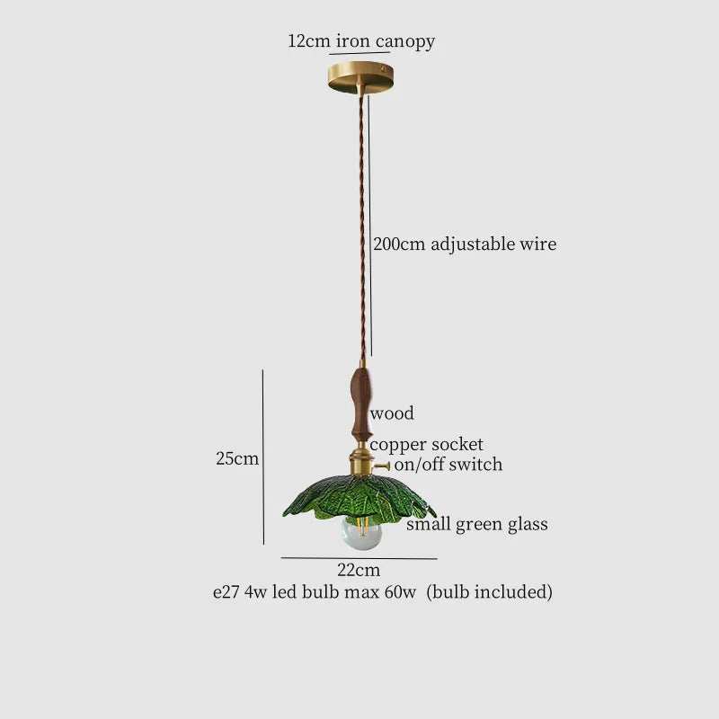 Green Leaf LED Pendant Lamp for Home and Cafe Decor