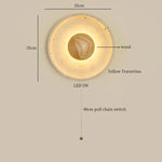 Afralia™ Nordic LED Wall Lamp Wood Yellow Travertine Mirror Light