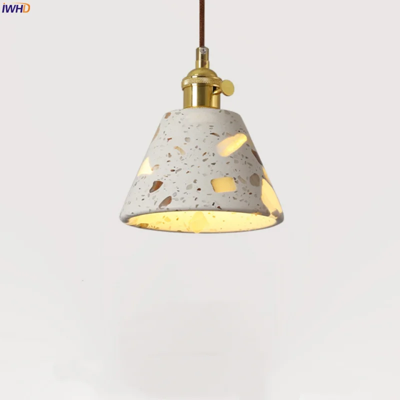Wabi Sabi LED Pendant Lights Fixture Terrazzo Hanging Lamp Lighting
