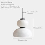 Rice Paper Pendant Chandelier for Living Room, Dining Room, Kitchen