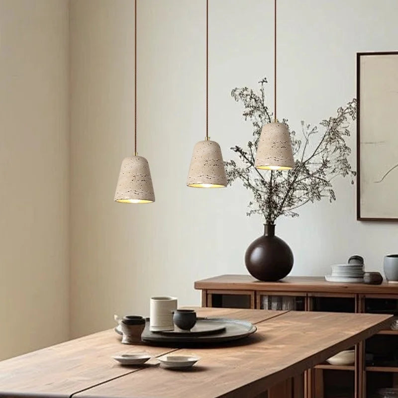 Yellow Travertine LED Pendant Light for Home Decor, Bedroom, Cafe, Dining, Living Room