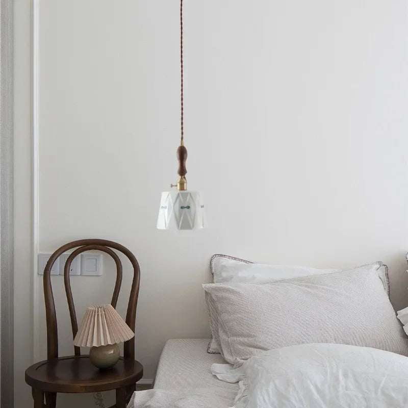 Ceramic LED Hanging Pendant Light - Modern Nordic Design for Home Decor