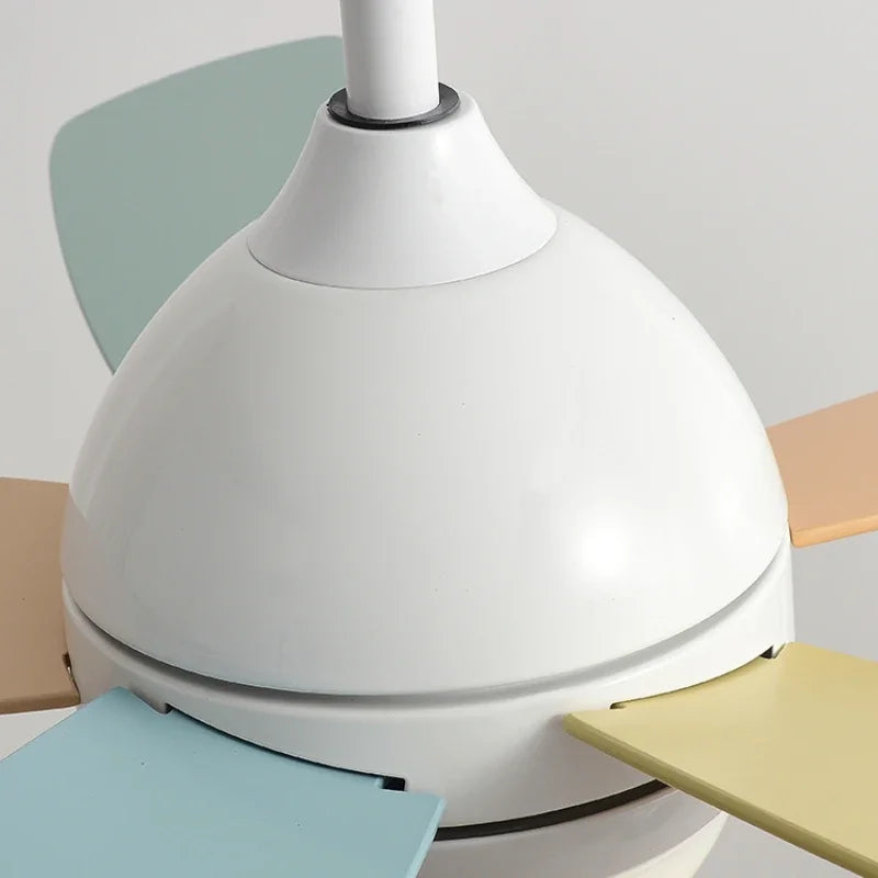 Kids Ceiling Fan with Light and Remote Control, 3-Speed, 5-Blade Helicopter Design