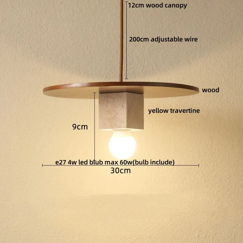 White Glass LED Pendant Lights Stone Wabi Sabi Home Decor Hang Lamp