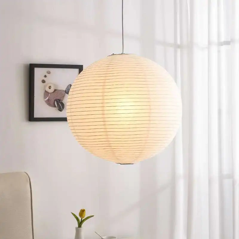 Akari Rice Paper Pendant Lights - Handwoven LED Hanging Lamp for Home Décor