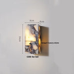 Carbon Steel LED Wall Lamp with Pull Chain Switch & Marble Stone Fixtures