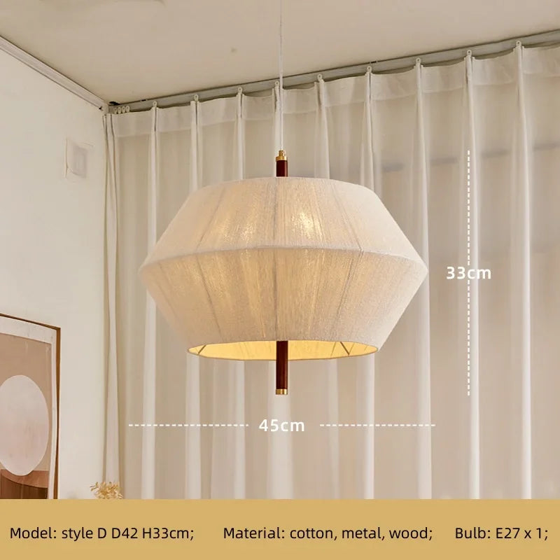 Wabi Sabi Cotton Thread Pendant Chandelier LED Ceiling Light