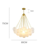 Scandinavian Bubble Glass Chandelier Pendant Light E27 Bulb