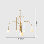 Glass Pendant Chandelier for Living Dining Room Suspension Lamp