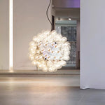 Clear Glass Bubble G4 LED Dandelion Chandelier - Gold/Silver/Black Hardware