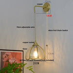 Glass Brass LED Wall Sconce Vintage Vanity Light Wandlamp