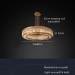 Gold Crystal Ceiling Chandelier LED Light Fixture for Luxury Home Decor
