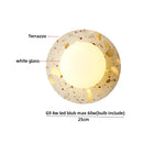 Terrazzo Stone Glass LED Wall Light Fixture with Pull Chain Switch