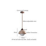 Afralia™ Yellow Travertine LED Pendant Light - Japanese Style Vintage Hanging Lamp