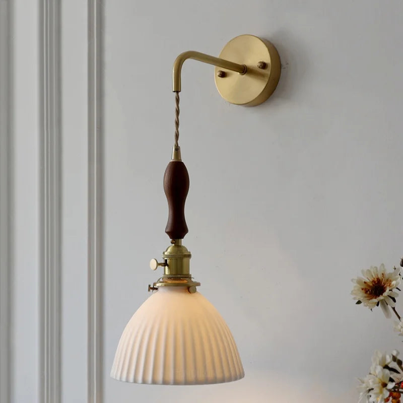 Walnut Wood LED Wall Sconce - Modern Nordic Stair Light Fixture