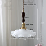 Nordic LED Pendant Lamp White Glass Adjustable Wire Brass Switch