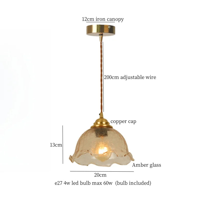 Afralia™ Cracked Glass LED Pendant Lights for Home Decor, Restaurant, Living Room, Kitchen
