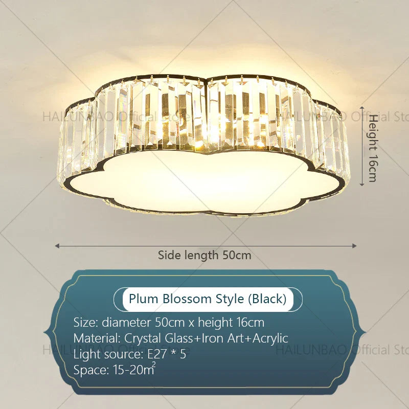 Crystal Zen Ceiling Light for Living Room, Bedroom, and Dining Room