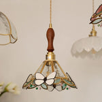 Afralia™ Red Butterfly LED Pendant Lamp Tiffany Glass Hanging Lights