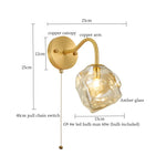 Lava Ice Glass LED Wall Sconce Brass Vintage Wandlamp
