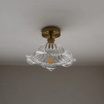 Green Flower Glass LED Ceiling Light Fixture - Nordic Modern Design