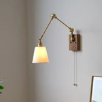 Walnut Wood LED Wall Lights Modern Bedside Sconce Rotate Up Down Left Right