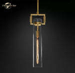 LED Glass Cylinder Pendant Lights - Modern Kitchen Island Chandeliers