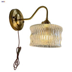 Clear Glass Wall Sconce LED Lights Modern Nordic Copper Bedside Lamp