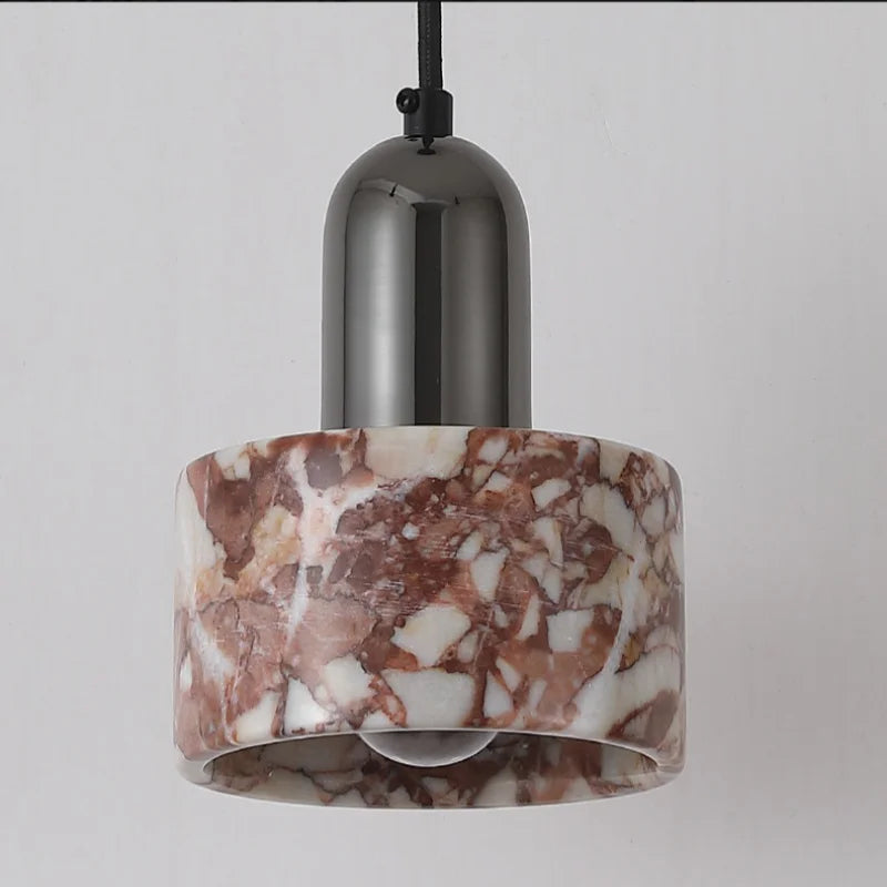 Afralia™ Wabi Sabi LED Pendant: Adjustable Wire, Bulgari Marble, Carbon Steel, Home Decor